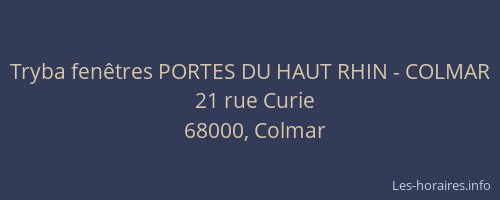 Tryba fenêtres PORTES DU HAUT RHIN - COLMAR