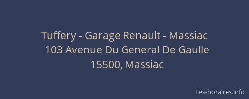 Tuffery - Garage Renault - Massiac