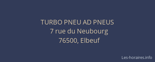 TURBO PNEU AD PNEUS