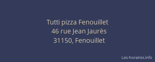 Tutti pizza Fenouillet
