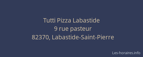 Tutti Pizza Labastide