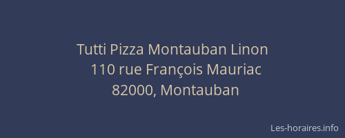 Tutti Pizza Montauban Linon