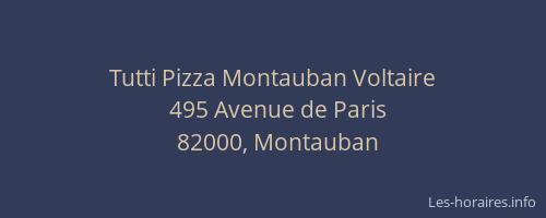 Tutti Pizza Montauban Voltaire