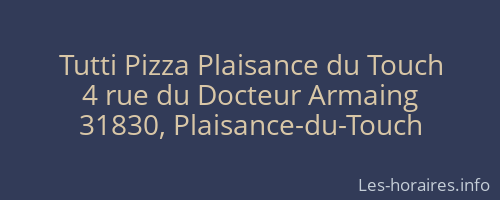 Tutti Pizza Plaisance du Touch
