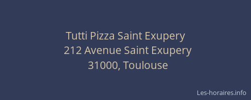 Tutti Pizza Saint Exupery