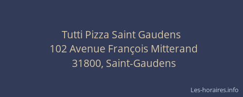 Tutti Pizza Saint Gaudens