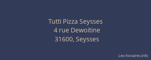 Tutti Pizza Seysses