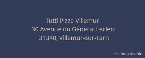 Tutti Pizza Villemur