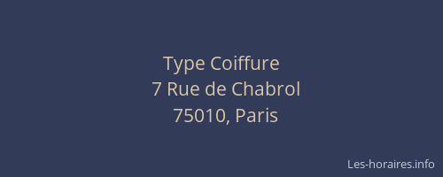 Type Coiffure