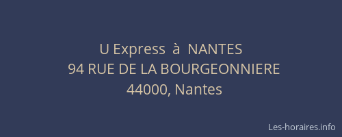 U Express  à  NANTES