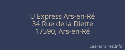 U Express Ars-en-Ré