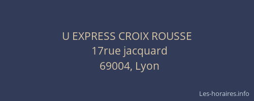 U EXPRESS CROIX ROUSSE