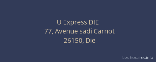 U Express DIE