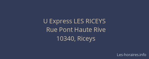 U Express LES RICEYS