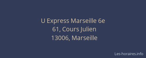 U Express Marseille 6e