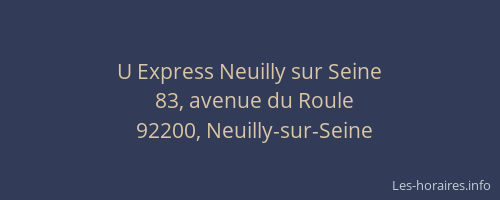 U Express Neuilly sur Seine