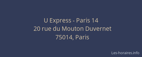 U Express - Paris 14