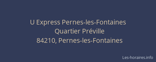 U Express Pernes-les-Fontaines