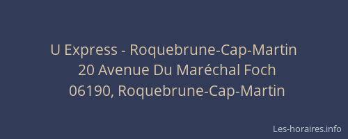 U Express - Roquebrune-Cap-Martin