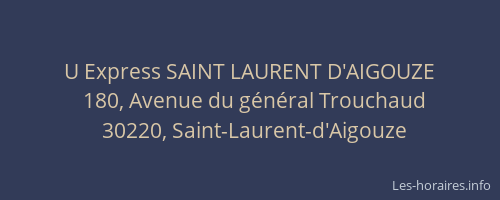 U Express SAINT LAURENT D'AIGOUZE