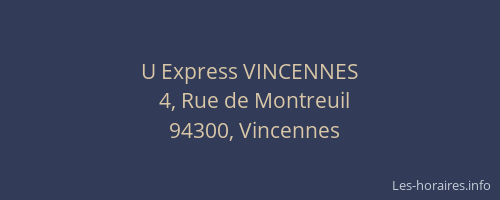 U Express VINCENNES