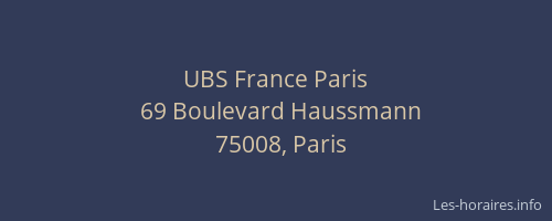 UBS France Paris