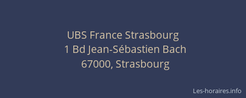UBS France Strasbourg