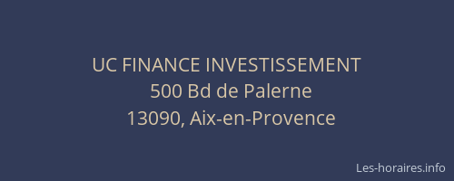 UC FINANCE INVESTISSEMENT