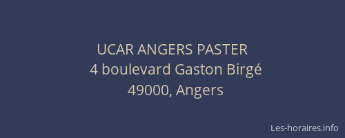 UCAR ANGERS PASTER