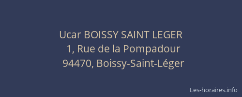 Ucar BOISSY SAINT LEGER