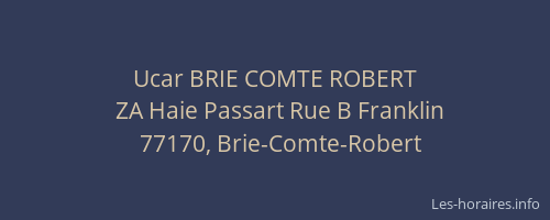 Ucar BRIE COMTE ROBERT