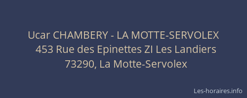 Ucar CHAMBERY - LA MOTTE-SERVOLEX