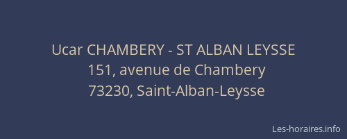 Ucar CHAMBERY - ST ALBAN LEYSSE