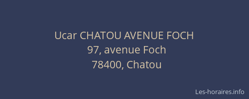 Ucar CHATOU AVENUE FOCH