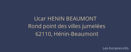 Ucar HENIN BEAUMONT