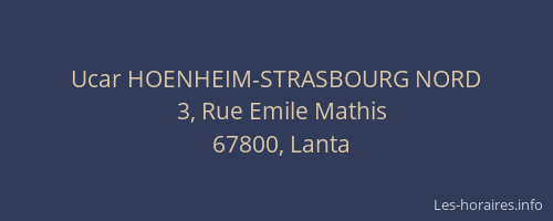 Ucar HOENHEIM-STRASBOURG NORD