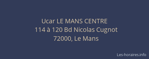 Ucar LE MANS CENTRE