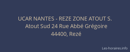 UCAR NANTES - REZE ZONE ATOUT S.