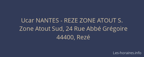 Ucar NANTES - REZE ZONE ATOUT S.