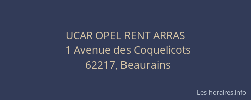 UCAR OPEL RENT ARRAS