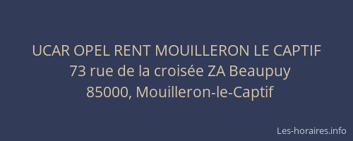 UCAR OPEL RENT MOUILLERON LE CAPTIF