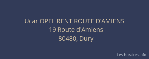 Ucar OPEL RENT ROUTE D'AMIENS