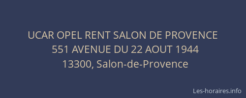 UCAR OPEL RENT SALON DE PROVENCE