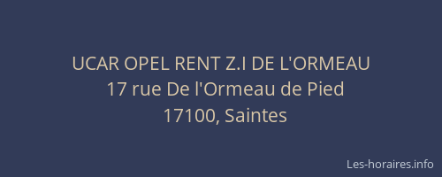 UCAR OPEL RENT Z.I DE L'ORMEAU