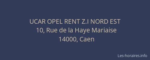 UCAR OPEL RENT Z.I NORD EST