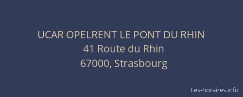 UCAR OPELRENT LE PONT DU RHIN