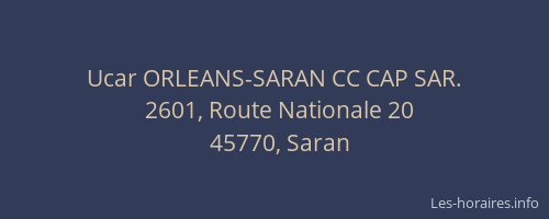 Ucar ORLEANS-SARAN CC CAP SAR.