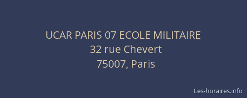 UCAR PARIS 07 ECOLE MILITAIRE