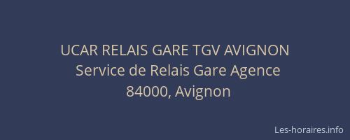 UCAR RELAIS GARE TGV AVIGNON