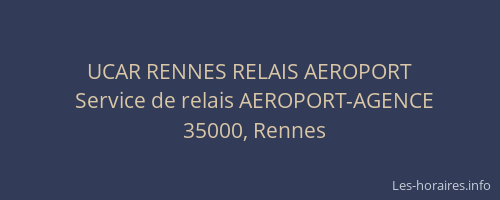 UCAR RENNES RELAIS AEROPORT